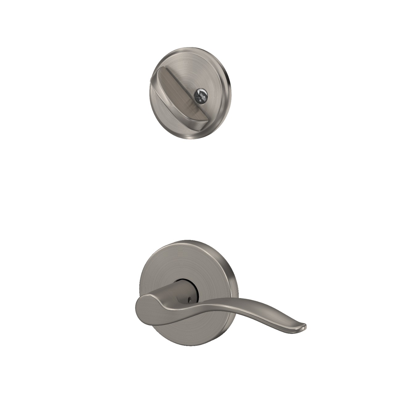 Single Cylinder Handleset Interior with Pennant Lever