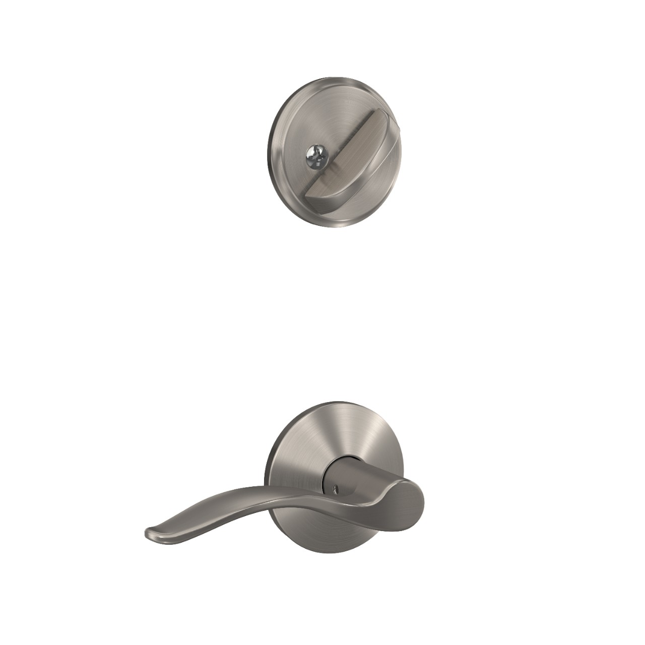 Single Cylinder Handleset Interior with Pennant Lever