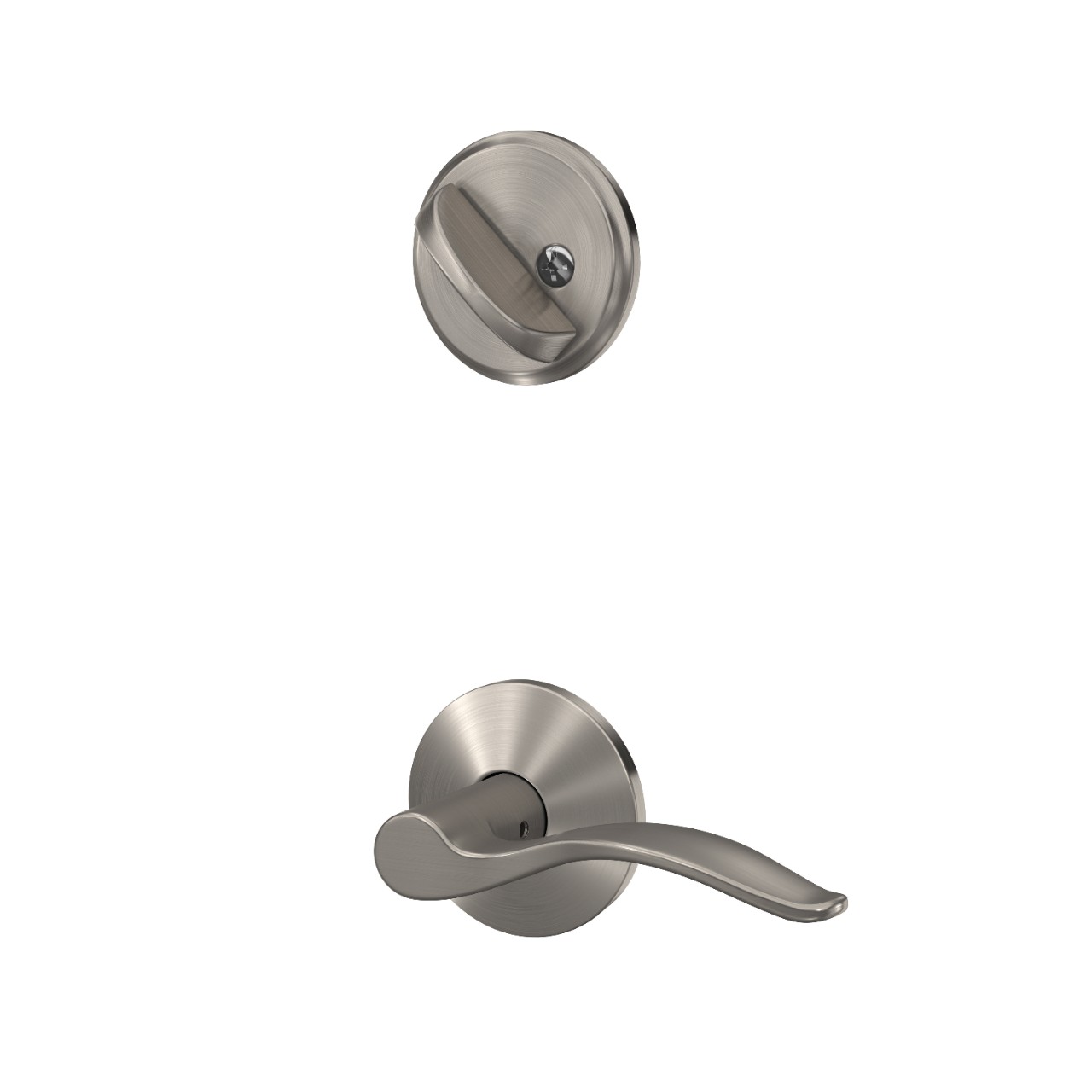 Single Cylinder Handleset Interior with Pennant Lever