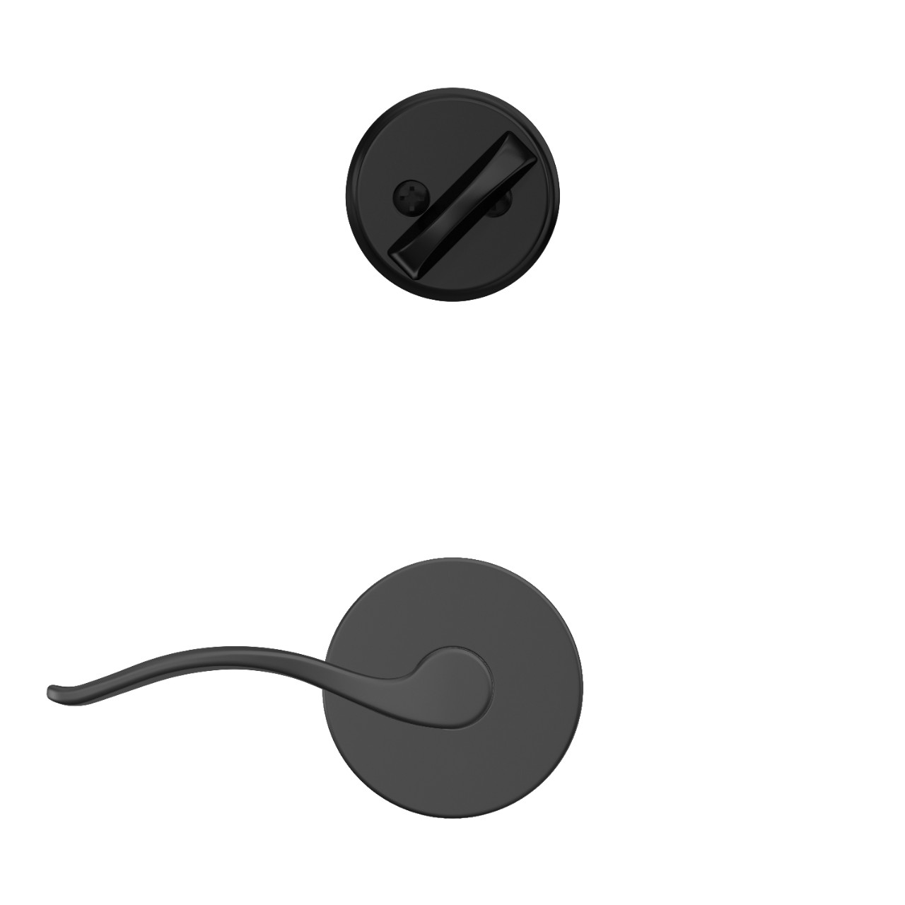 Single Cylinder Handleset Interior with Pennant Lever