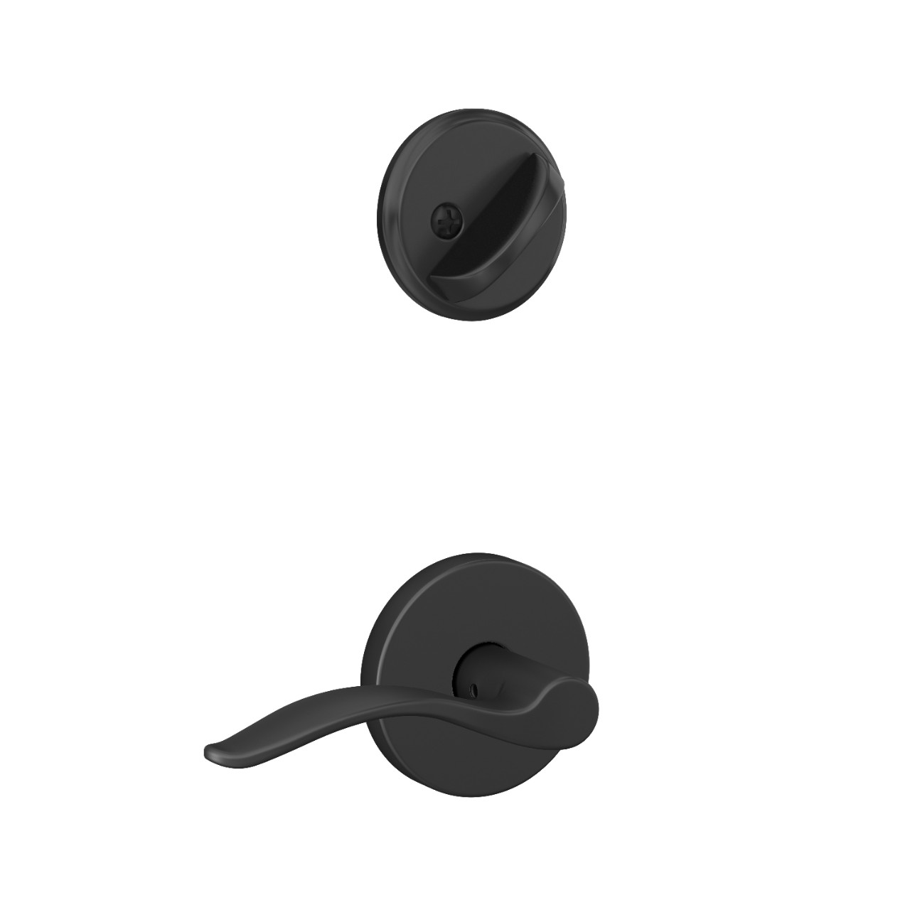 Single Cylinder Handleset Interior with Pennant Lever