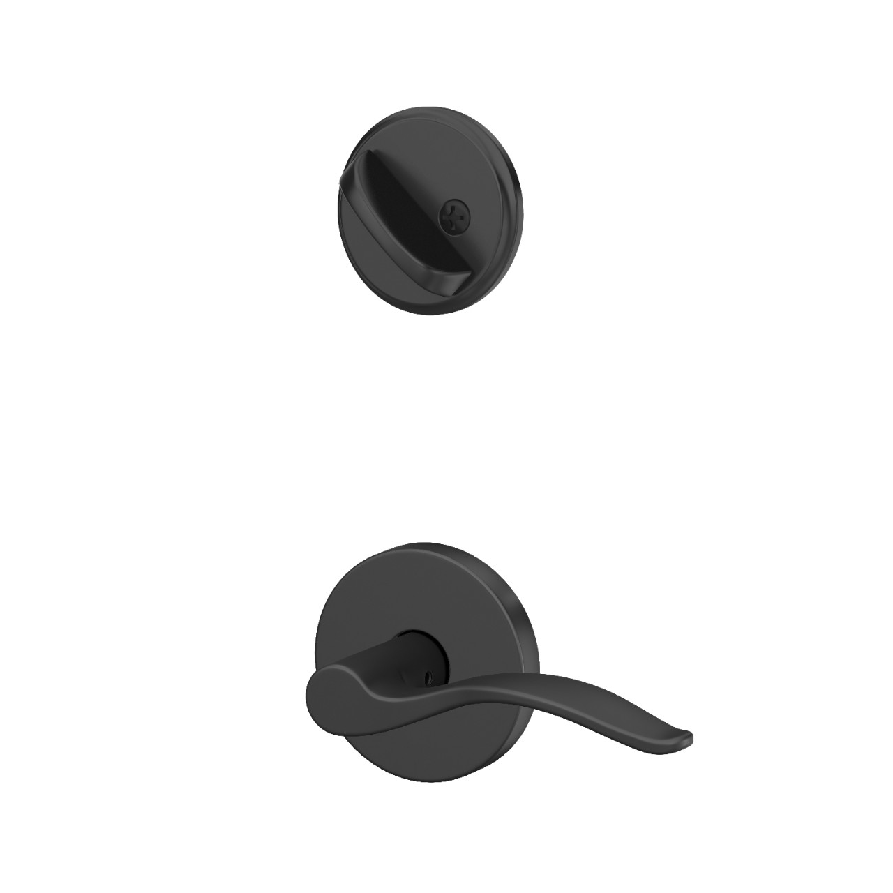 Single Cylinder Handleset Interior with Pennant Lever