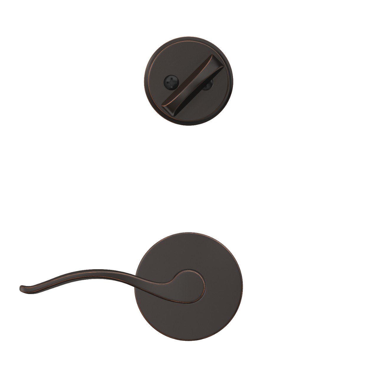 Single Cylinder Handleset Interior with Pennant Lever