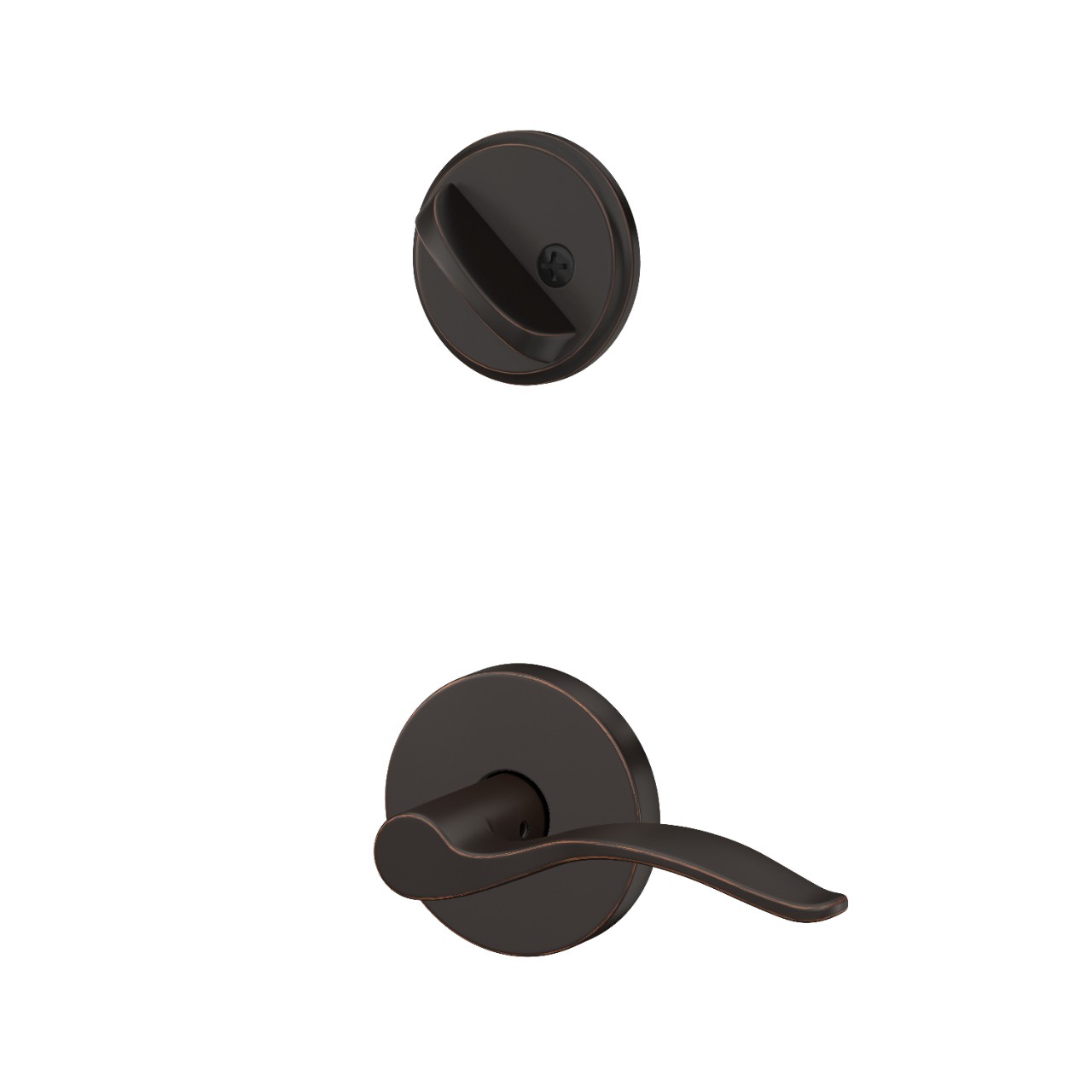 Single Cylinder Handleset Interior with Pennant Lever