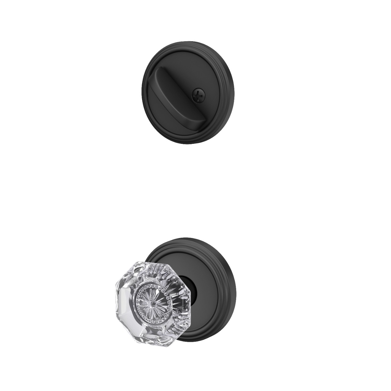 Inactive Handleset Interior with Alexandria Glass Knob