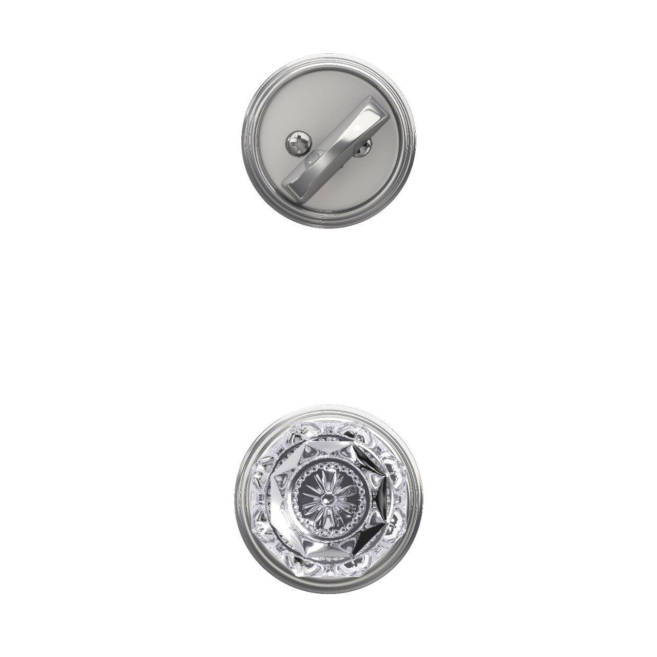Inactive Handleset Interior with Alexandria Glass Knob