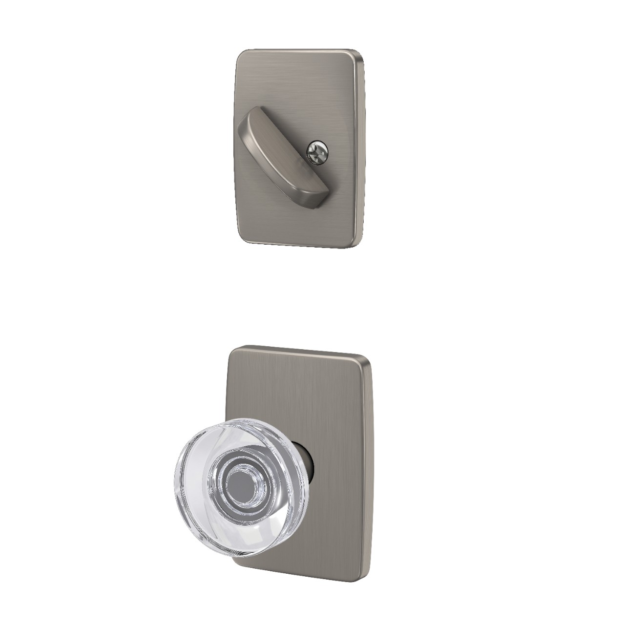 Inactive Handleset Interior with Dawes Glass Knob