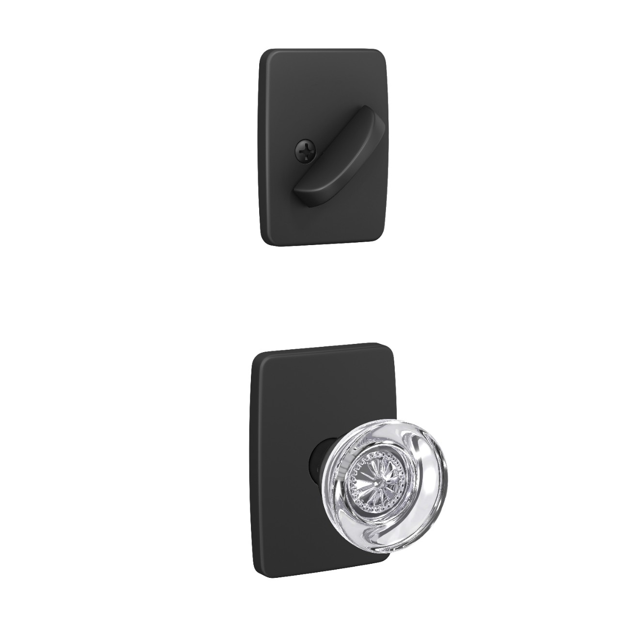 Inactive Handleset Interior with Hobson Glass Knob