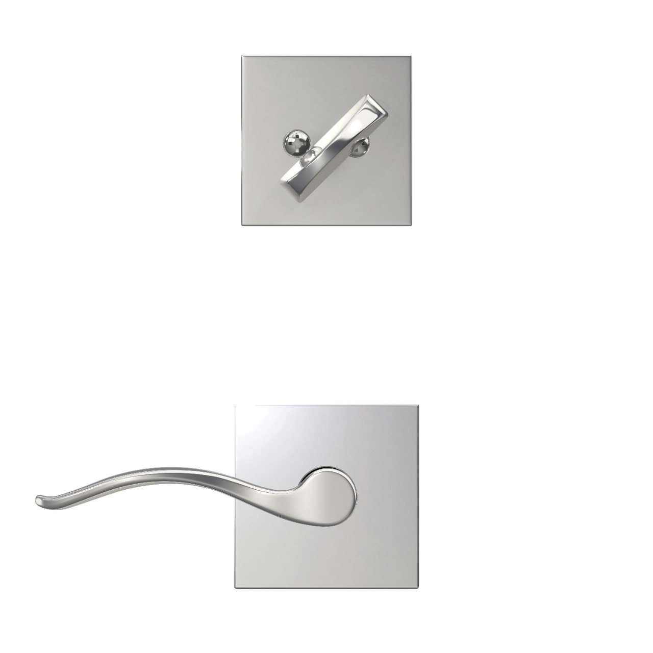 Inactive Handleset Interior with Pennant Lever