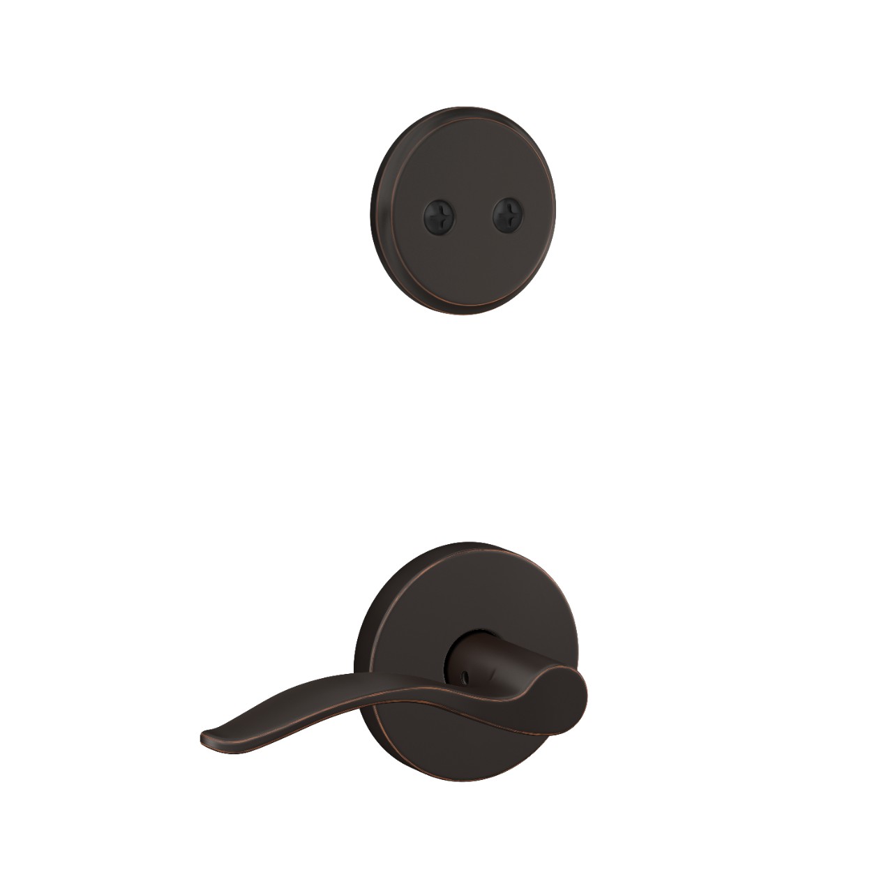 Inactive Handleset Interior with Pennant Lever