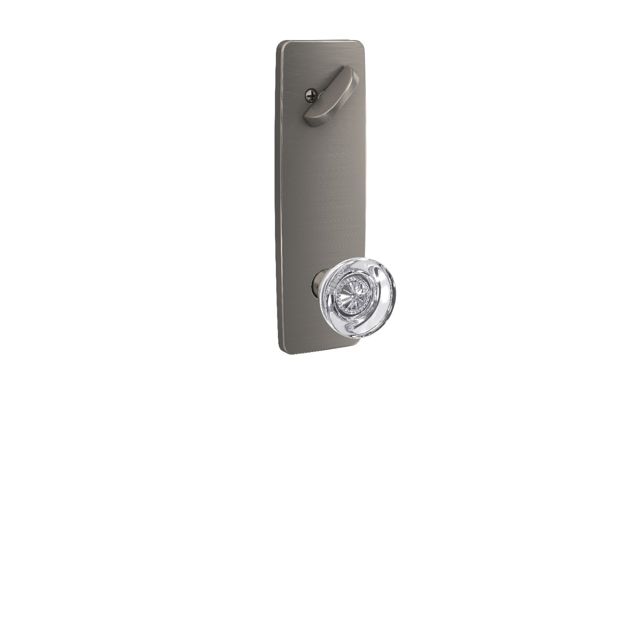 Greene 3/4 Trim Single Cylinder Handleset Interior with Hobson Glass Knob