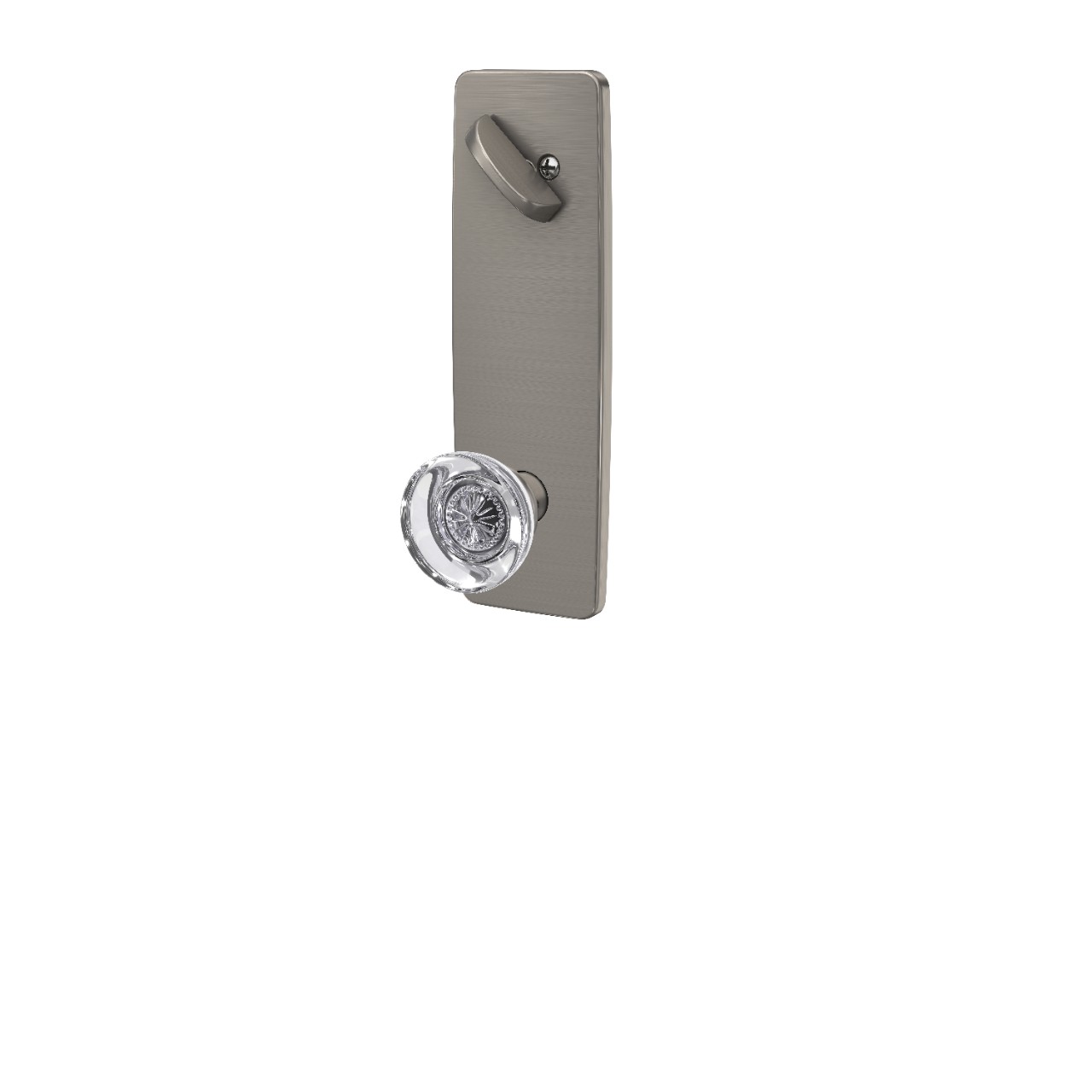 Greene 3/4 Trim Single Cylinder Handleset Interior with Hobson Glass Knob