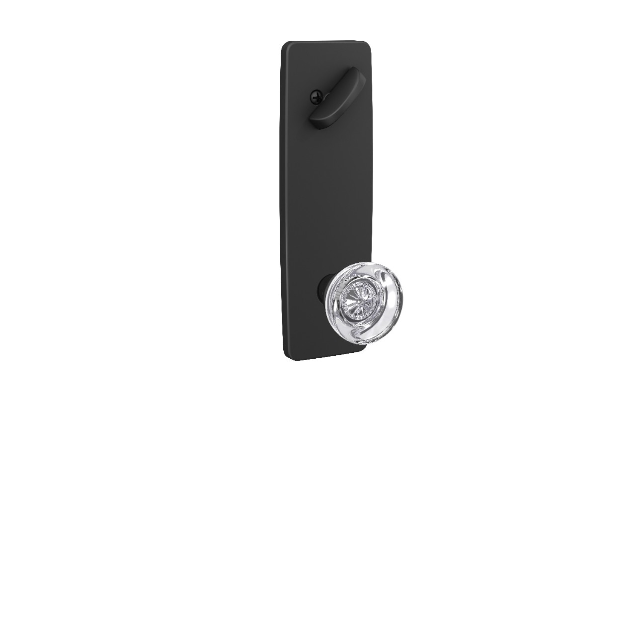 Greene 3/4 Trim Single Cylinder Handleset Interior with Hobson Glass Knob