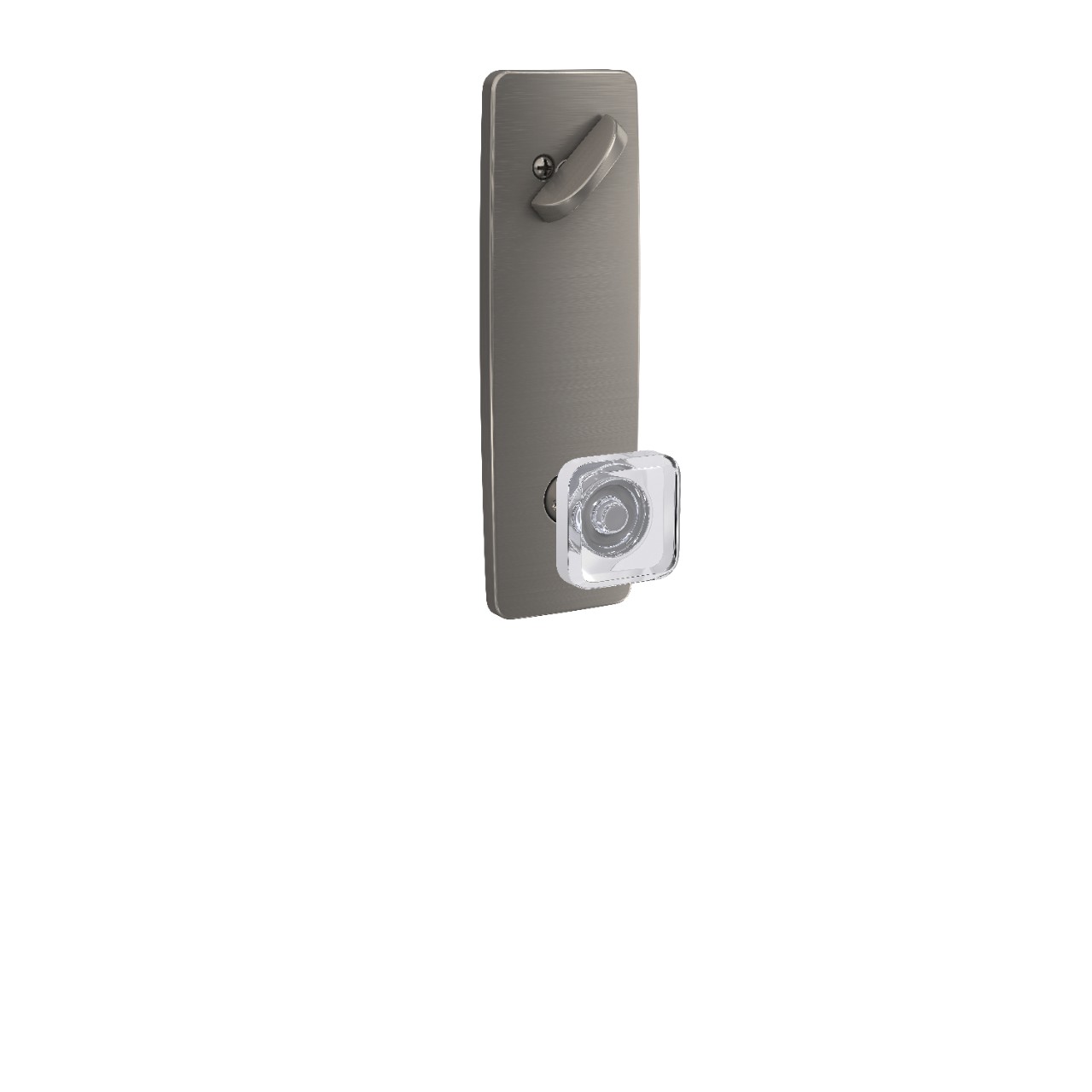 Greene 3/4 Trim Single Cylinder Handleset Interior with Kyle Glass Knob