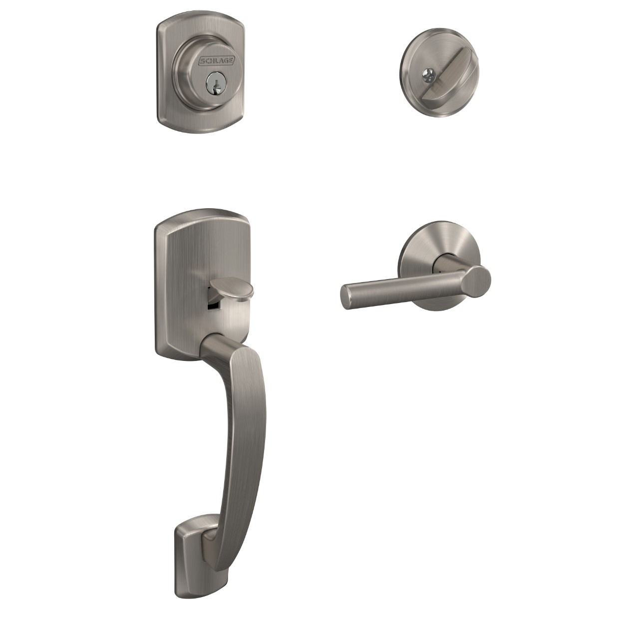 Custom Single Cylinder Handleset and Broadway Lever with Kinsler Trim