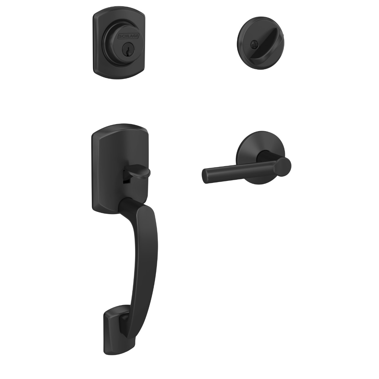 Custom Single Cylinder Handleset and Broadway Lever with Kinsler Trim