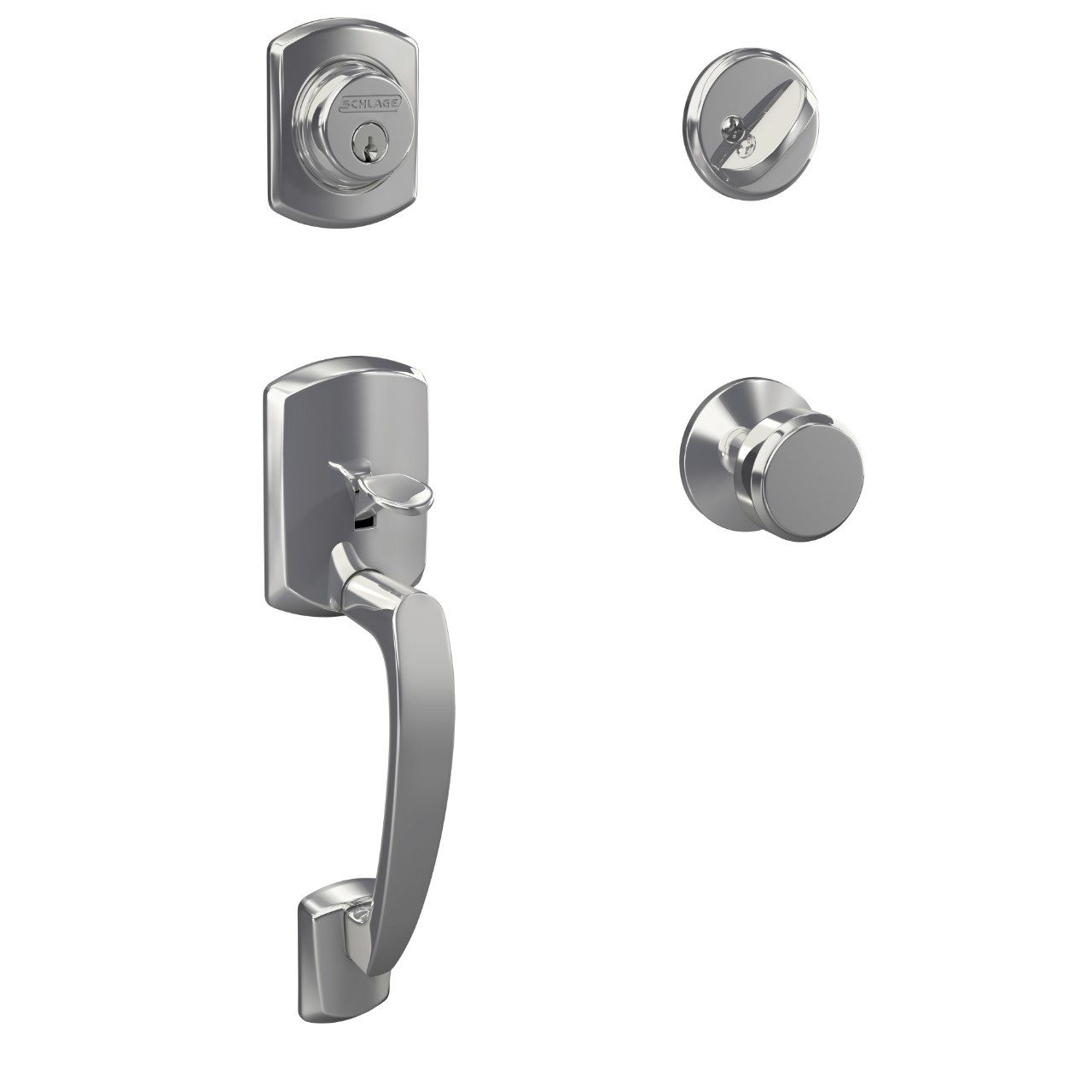 Custom Single Cylinder Handleset and Bowery Knob with Kinsler Trim