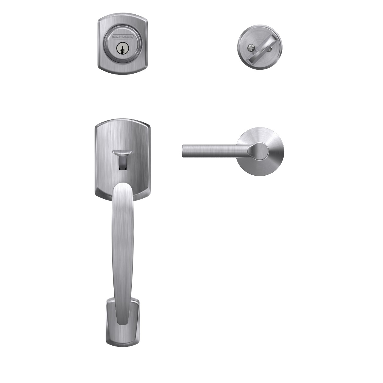 Custom Single Cylinder Handleset and Broadway Lever with Kinsler Trim