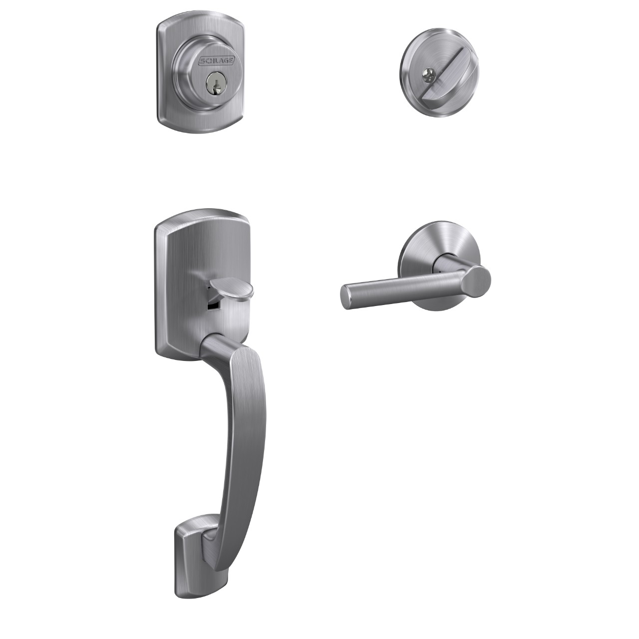 Custom Single Cylinder Handleset and Broadway Lever with Kinsler Trim