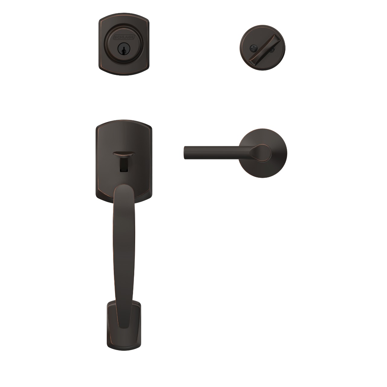 Custom Single Cylinder Handleset and Broadway Lever with Kinsler Trim