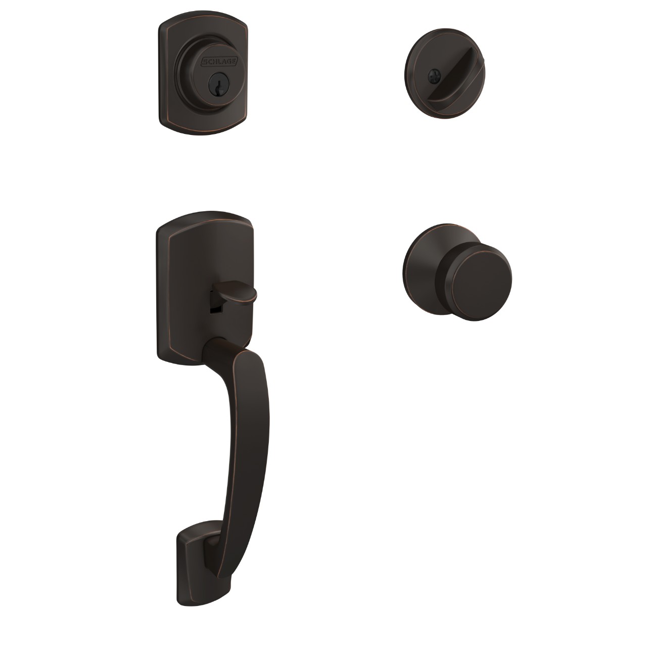 Custom Single Cylinder Handleset and Bowery Knob with Kinsler Trim