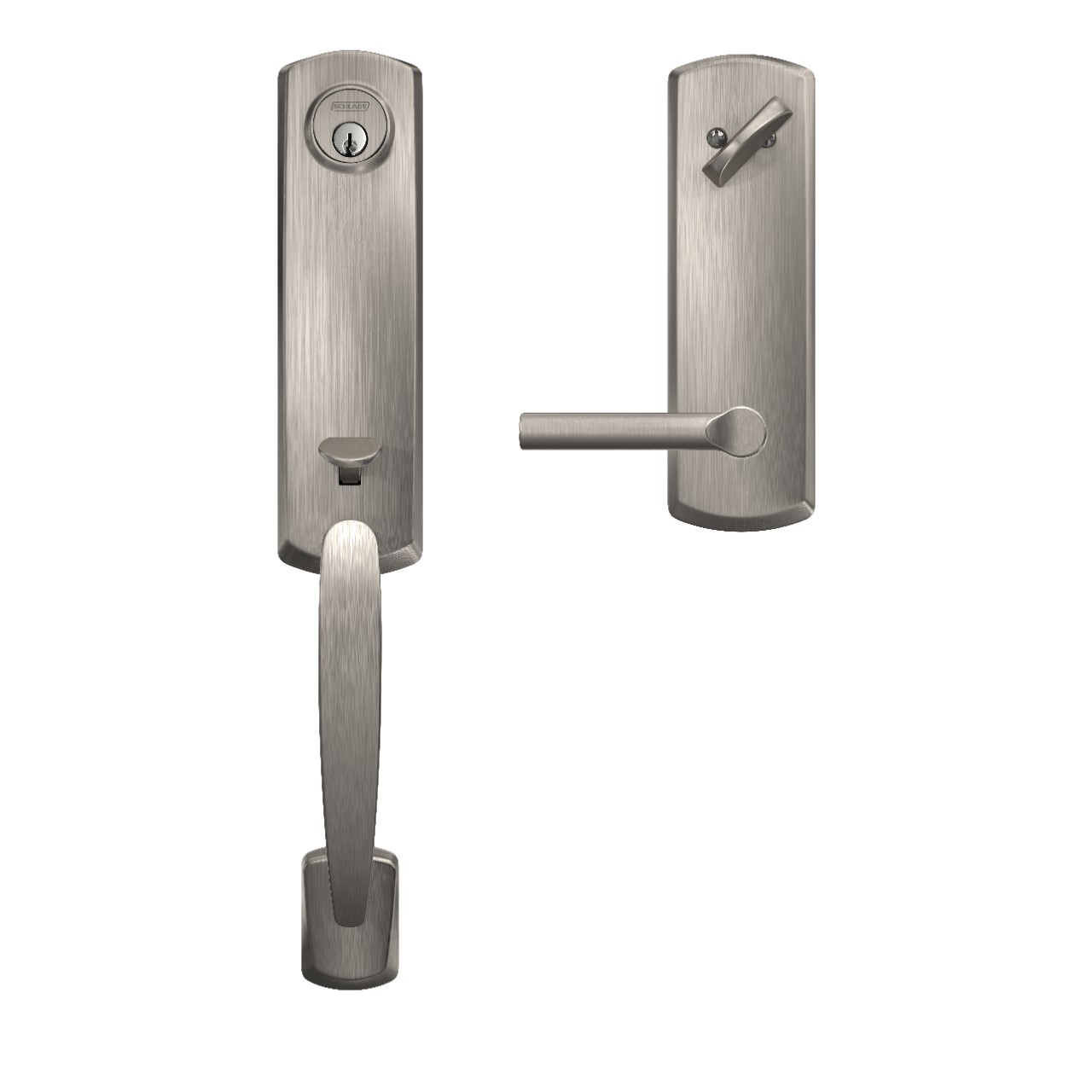 Custom 3/4 Trim Single Cylinder Handleset and Broadway Lever with Greenwich Trim