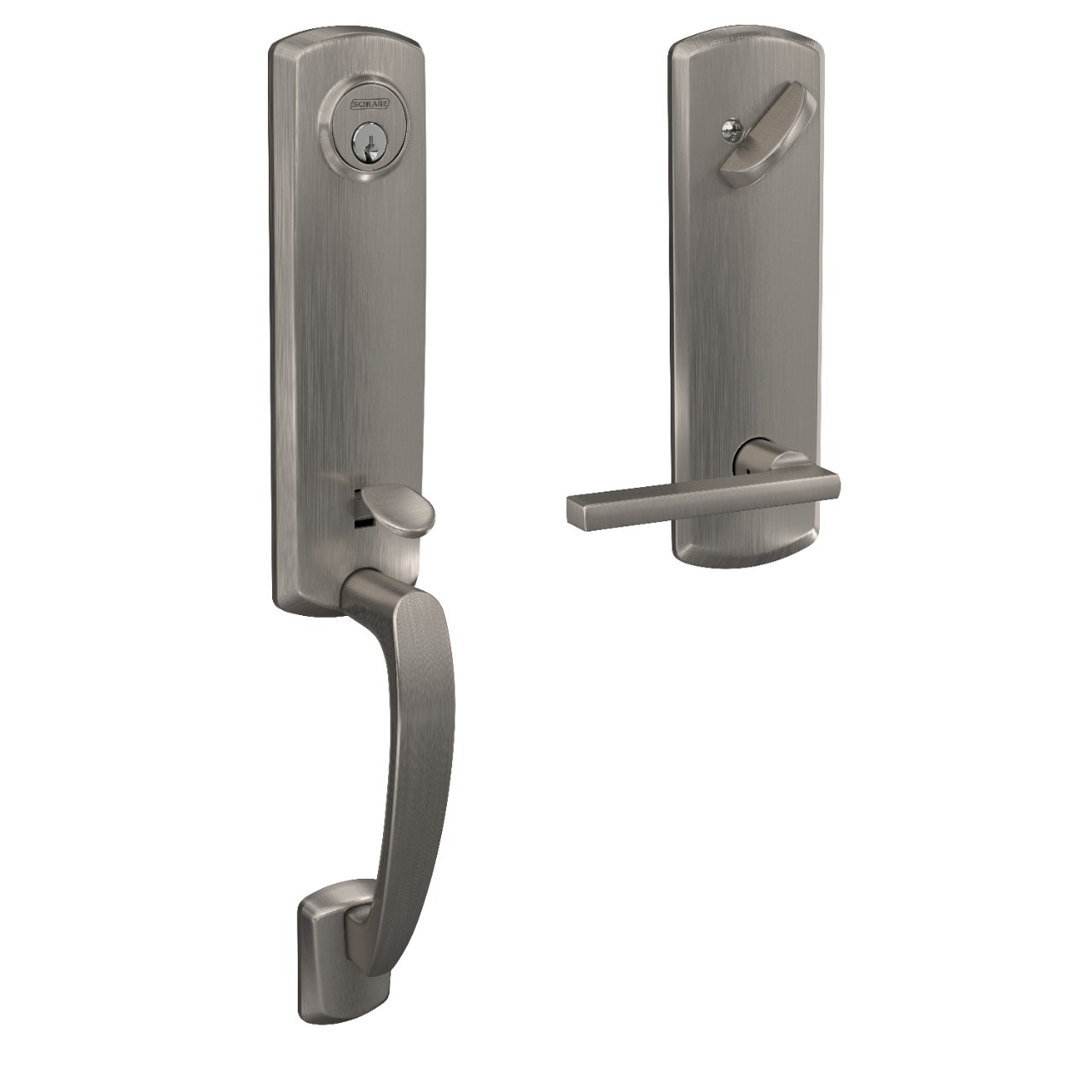 Custom 3/4 Trim Single Cylinder Handleset and Latitude Lever with Greenwich Trim