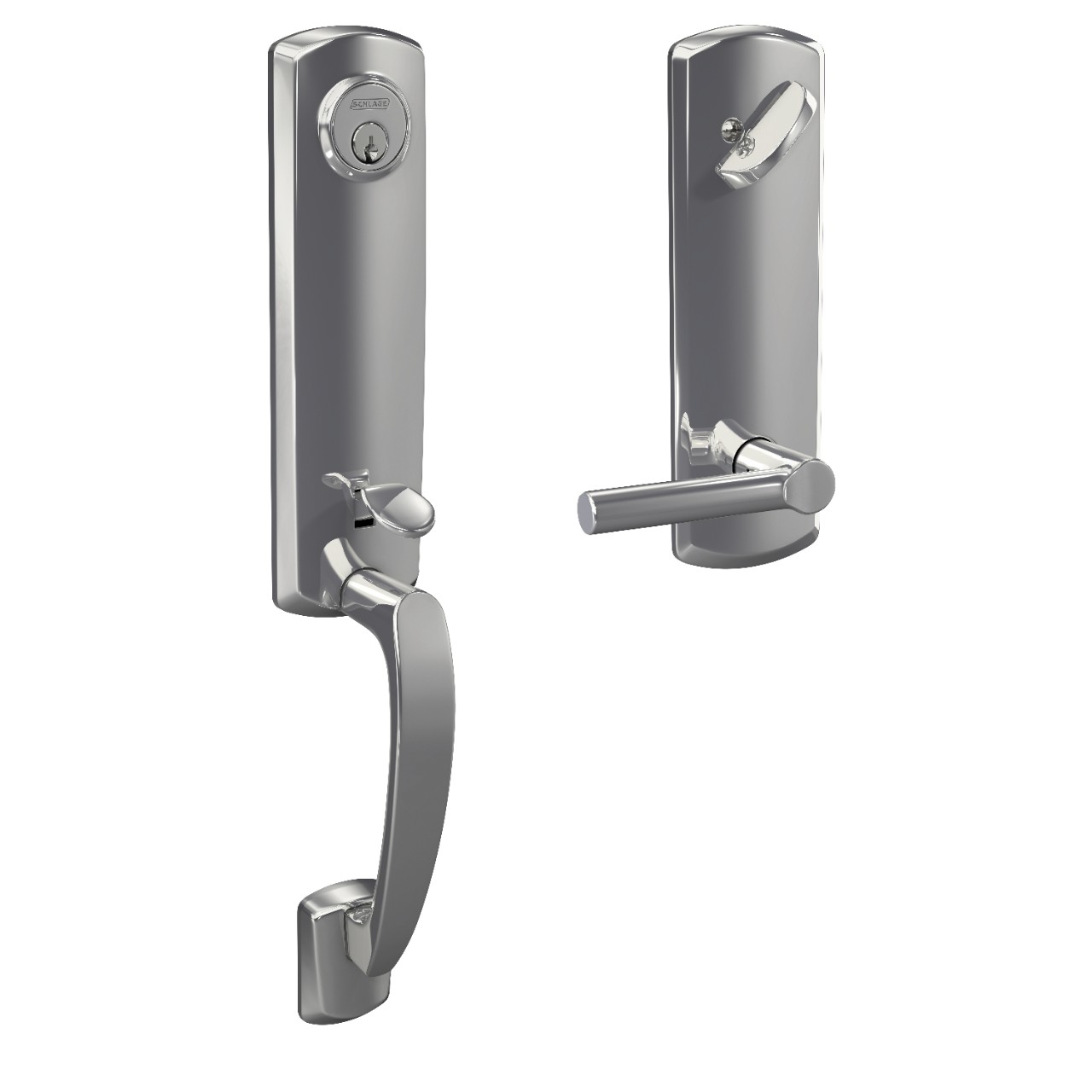 Custom 3/4 Trim Single Cylinder Handleset and Broadway Lever with Greenwich Trim
