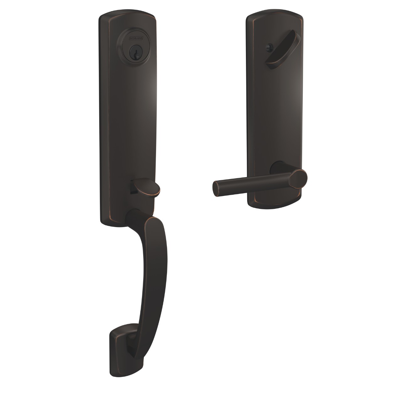Custom 3/4 Trim Single Cylinder Handleset and Broadway Lever with Greenwich Trim