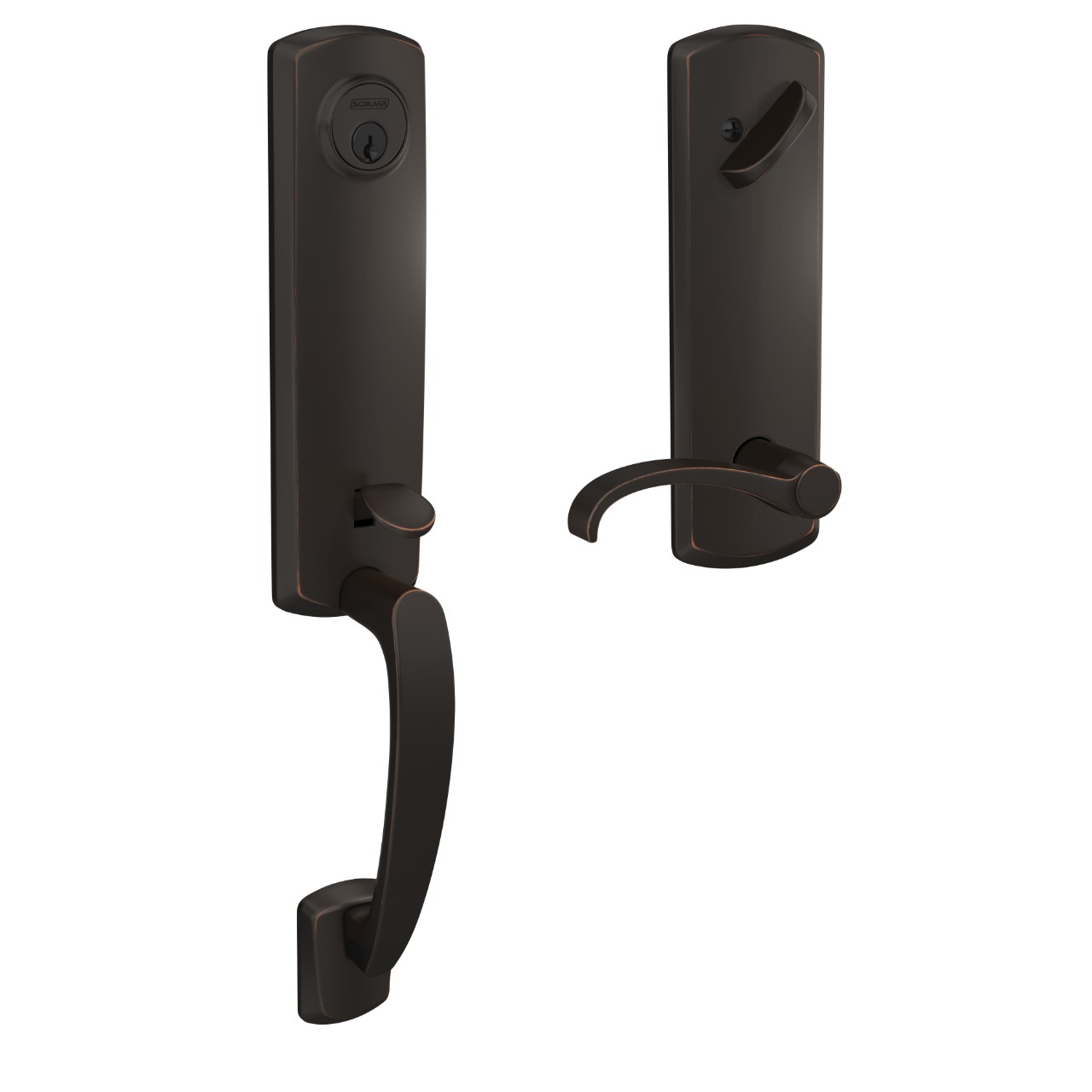 Custom 3/4 Trim Single Cylinder Handleset and Whitney Lever with Greenwich Trim