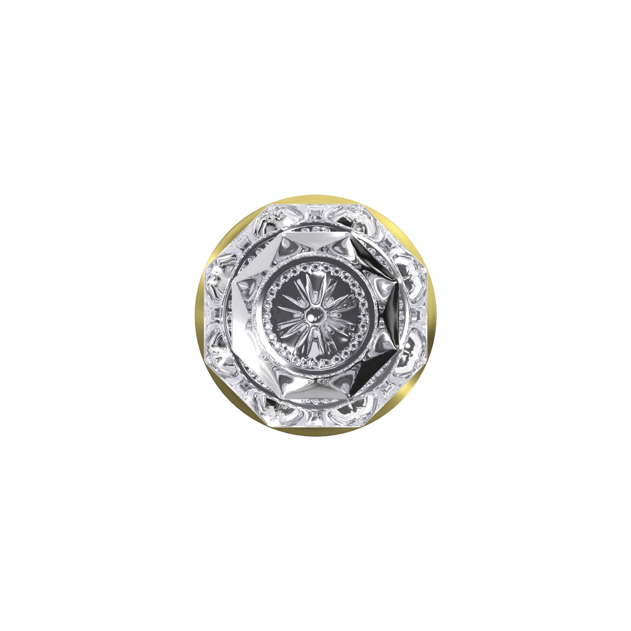 Custom Alexandria Glass Knob Combined Interior Hall-Closet and Bed-Bath Lock