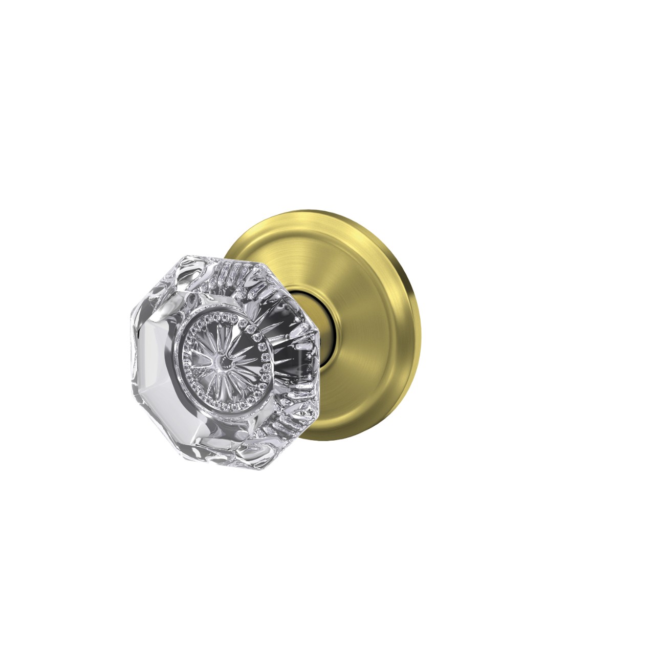 Custom Alexandria Glass Knob Combined Interior Hall-Closet and Bed-Bath Lock
