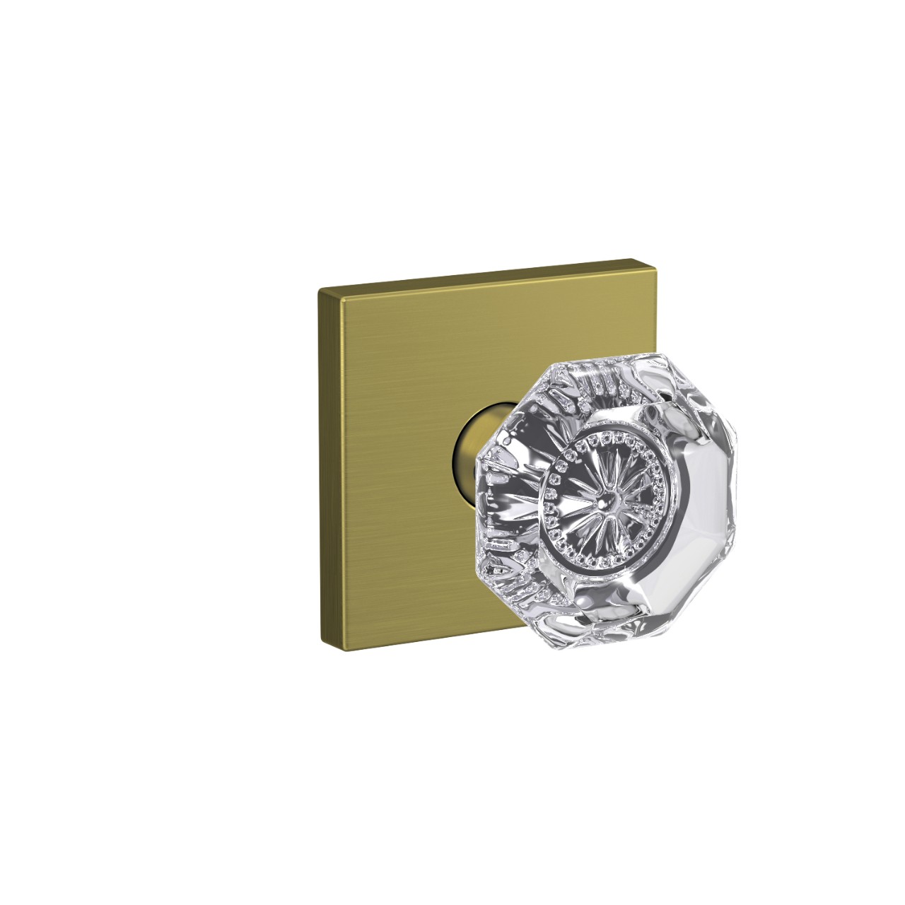 Custom Alexandria Glass Knob Combined Interior Hall-Closet and Bed-Bath Lock