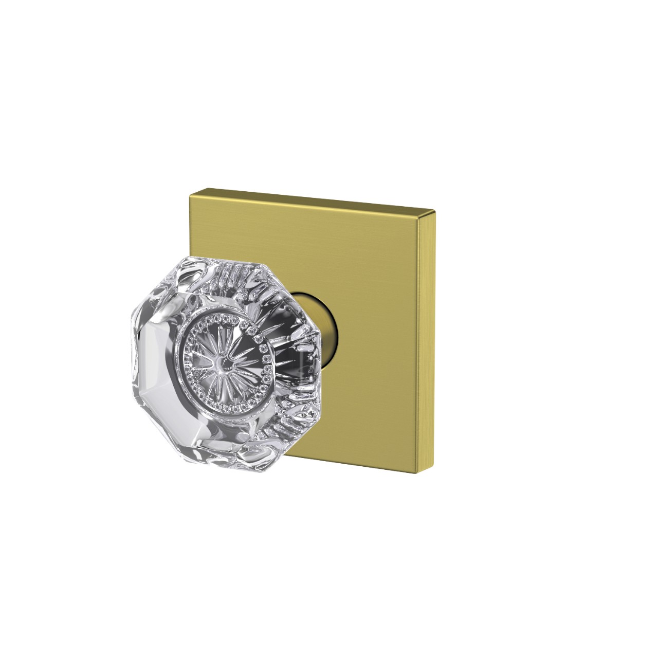 Custom Alexandria Glass Knob Combined Interior Hall-Closet and Bed-Bath Lock
