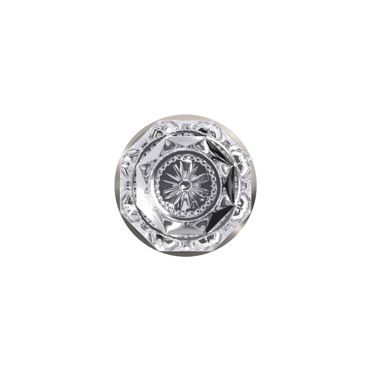 Custom Alexandria Glass Knob Combined Interior Hall-Closet and Bed-Bath Lock