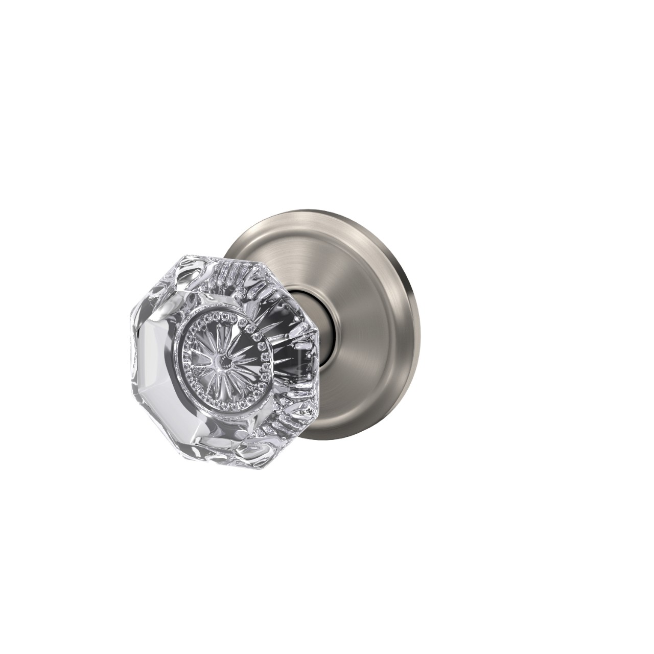 Custom Alexandria Glass Knob Combined Interior Hall-Closet and Bed-Bath Lock