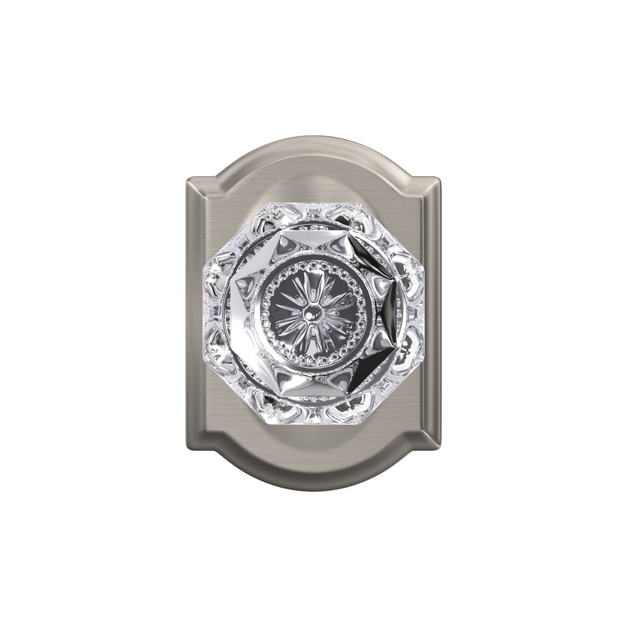 Custom Alexandria Glass Knob Combined Interior Hall-Closet and Bed-Bath Lock