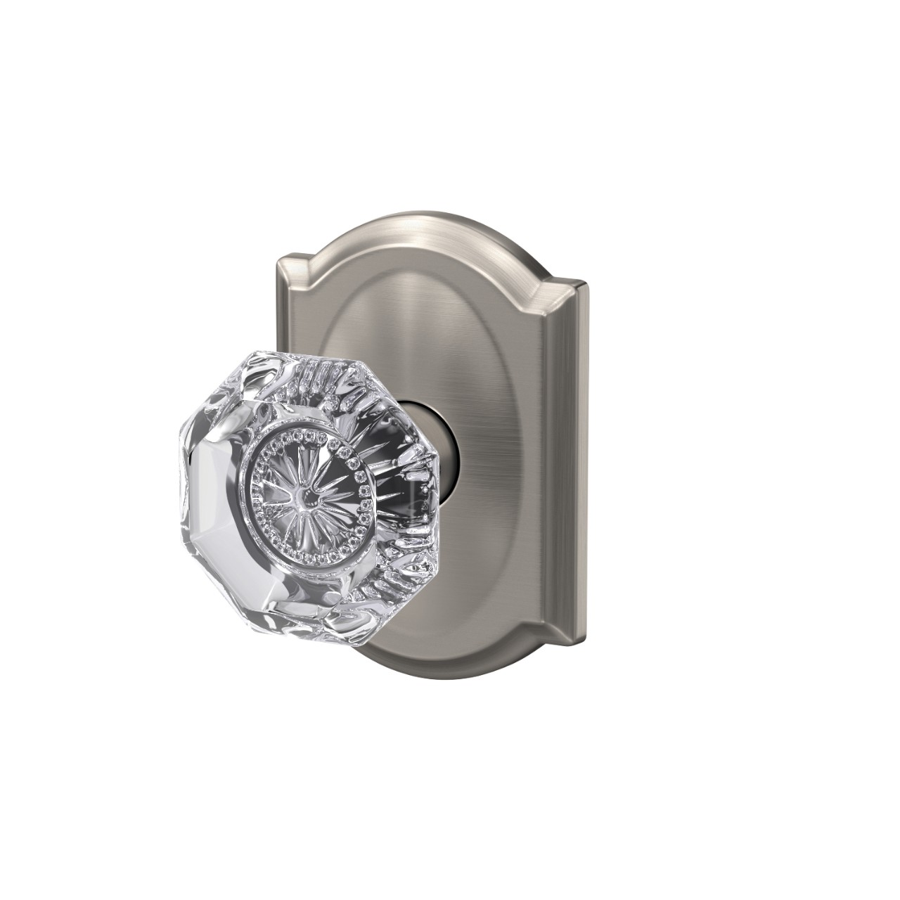Custom Alexandria Glass Knob Combined Interior Hall-Closet and Bed-Bath Lock
