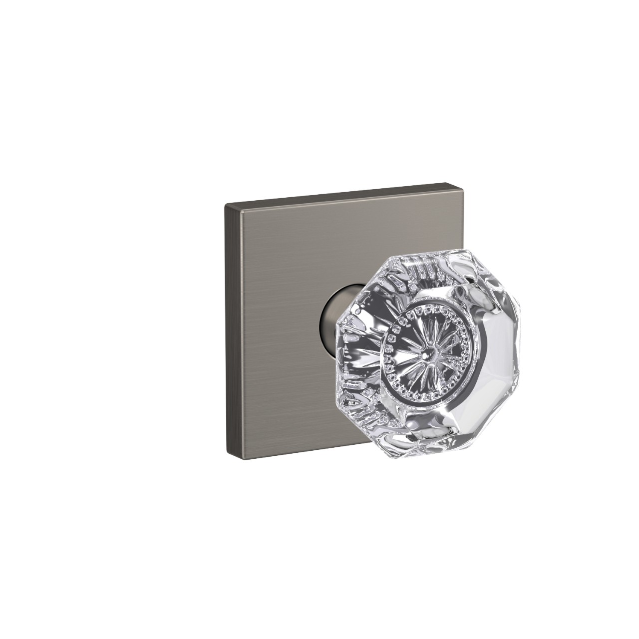 Custom Alexandria Glass Knob Combined Interior Hall-Closet and Bed-Bath Lock