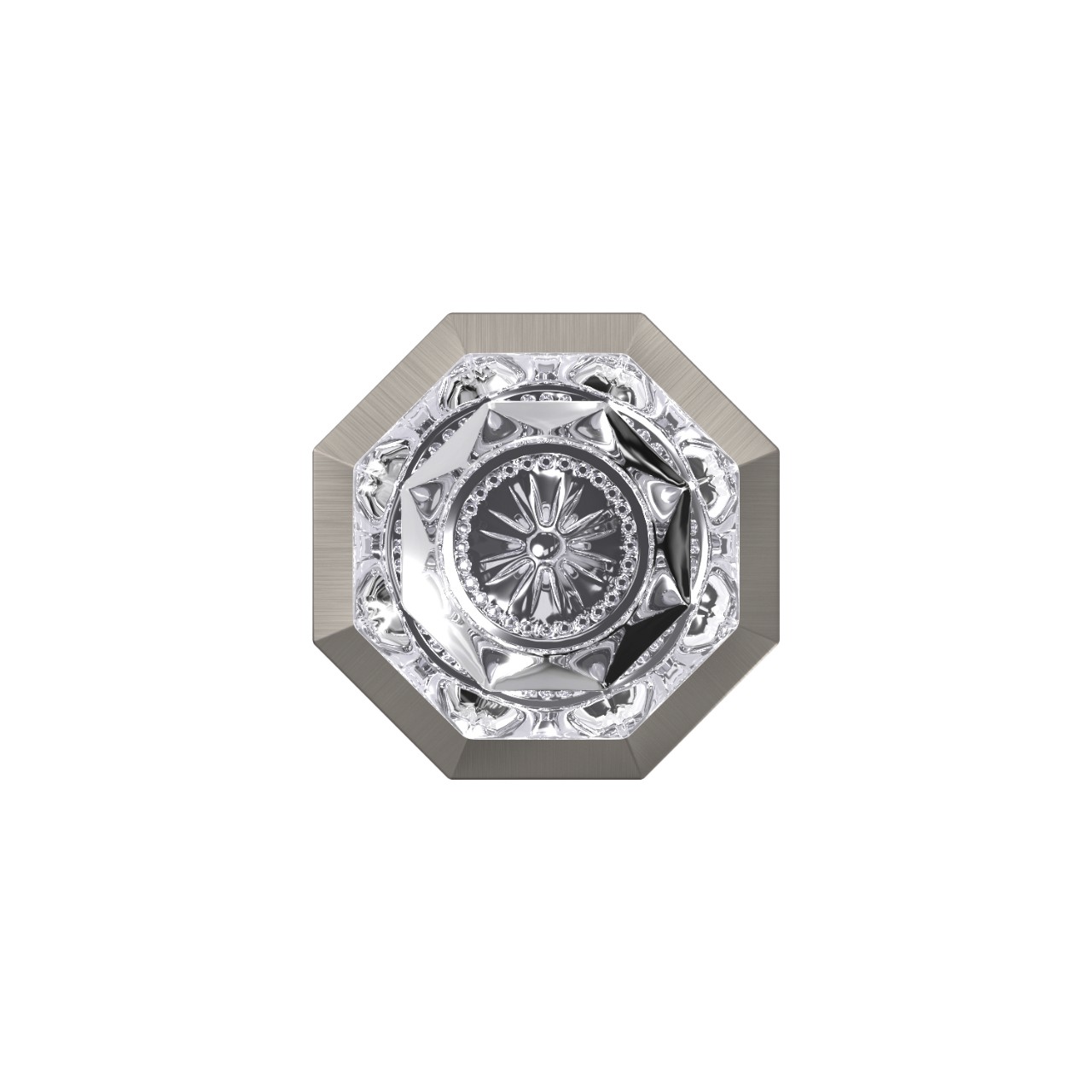 Custom Alexandria Glass Knob Combined Interior Hall-Closet and Bed-Bath Lock