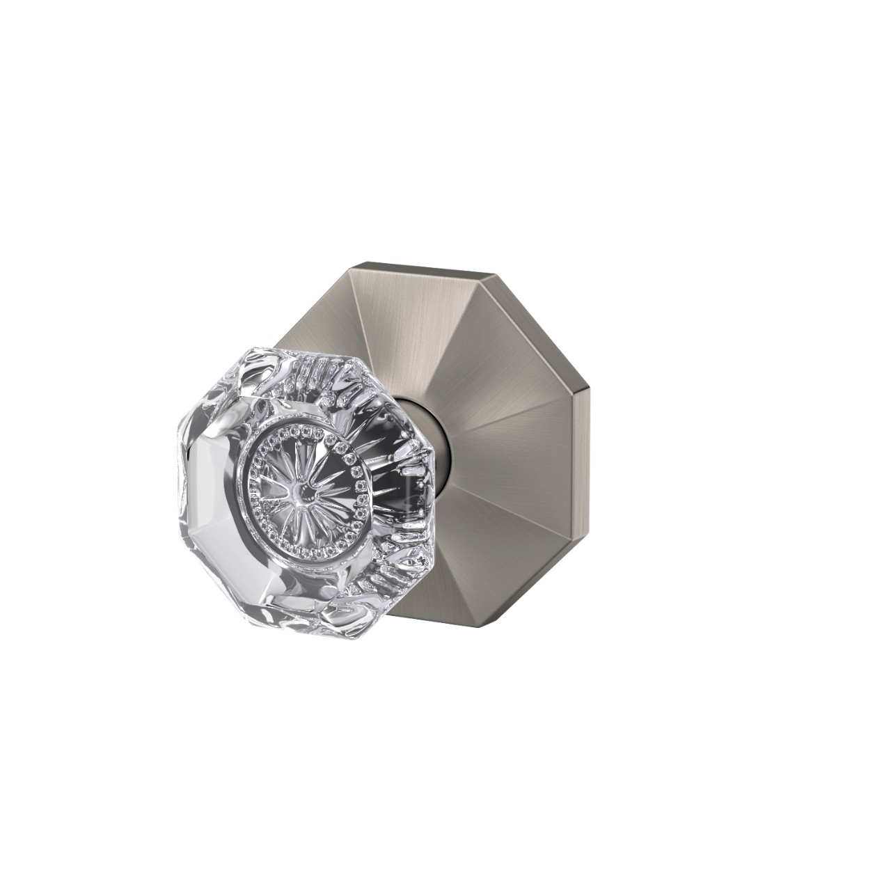 Custom Alexandria Glass Knob Combined Interior Hall-Closet and Bed-Bath Lock