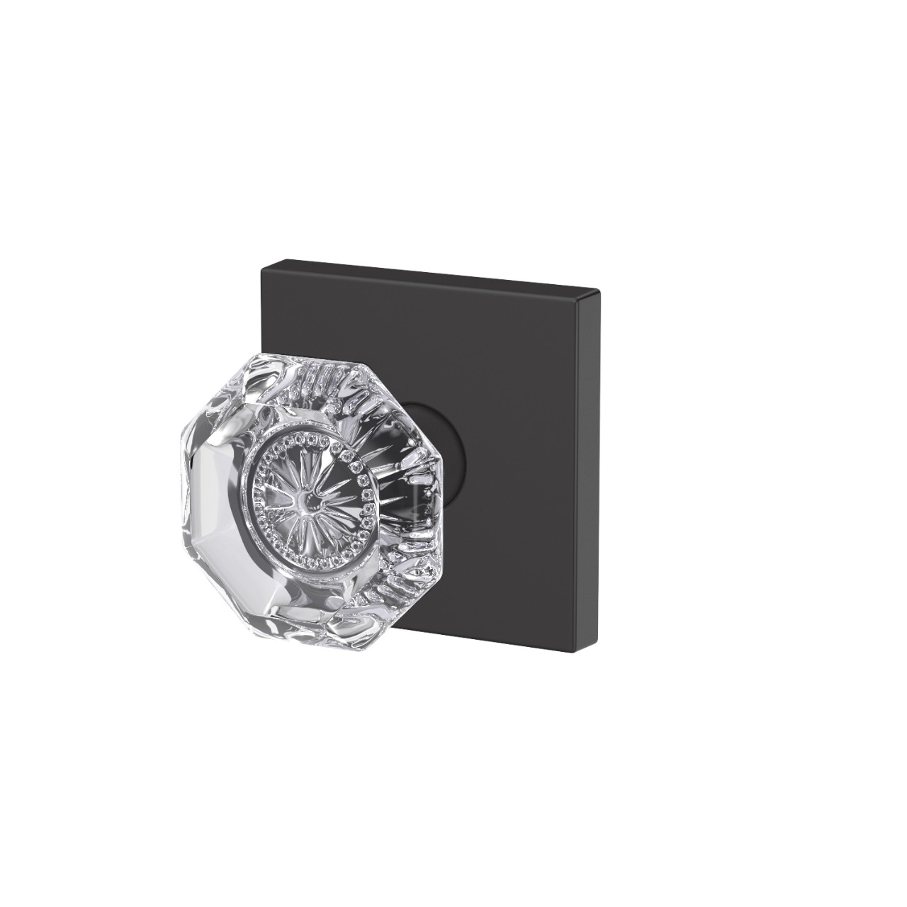 Custom Alexandria Glass Knob Combined Interior Hall-Closet and Bed-Bath Lock