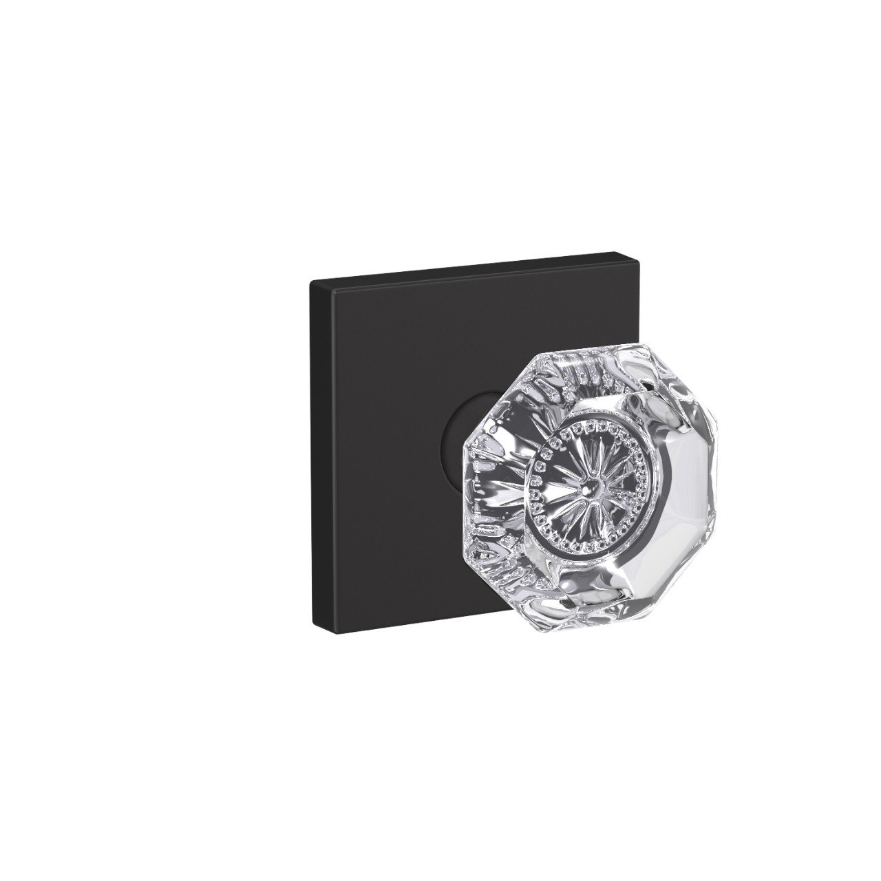 Custom Alexandria Glass Knob Combined Interior Hall-Closet and Bed-Bath Lock