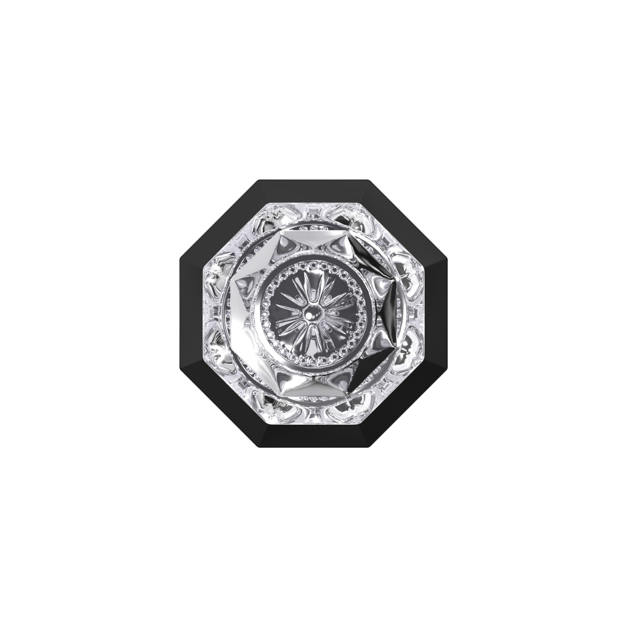 Custom Alexandria Glass Knob Combined Interior Hall-Closet and Bed-Bath Lock