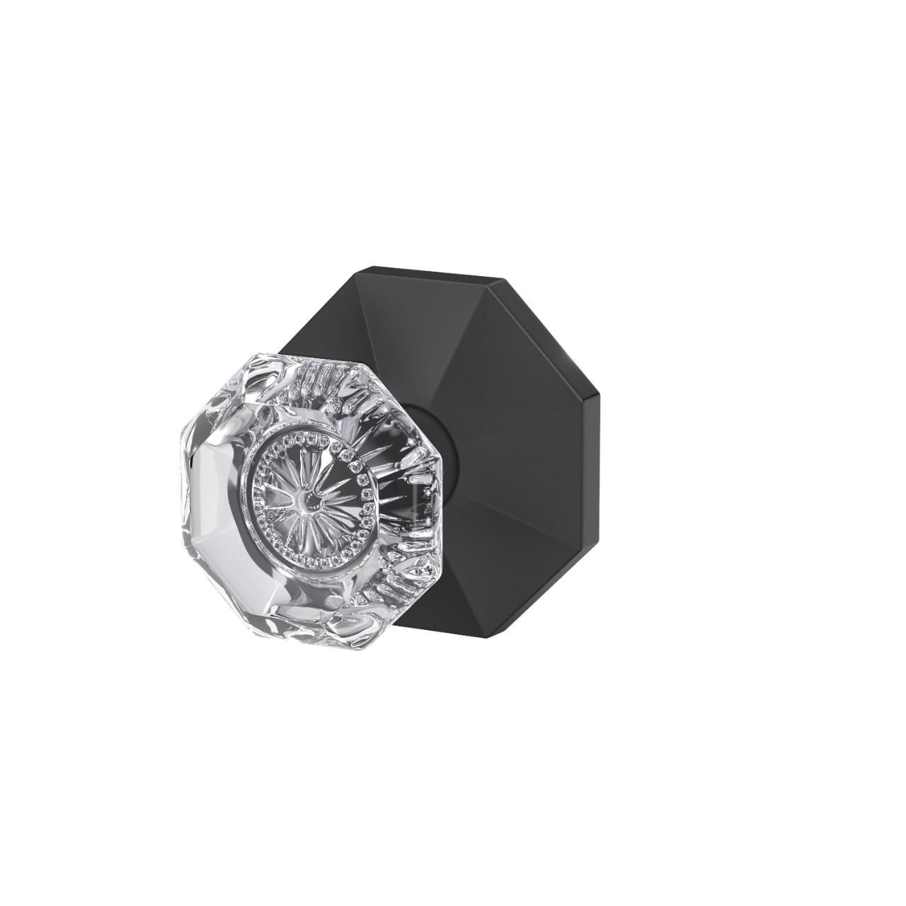 Custom Alexandria Glass Knob Combined Interior Hall-Closet and Bed-Bath Lock