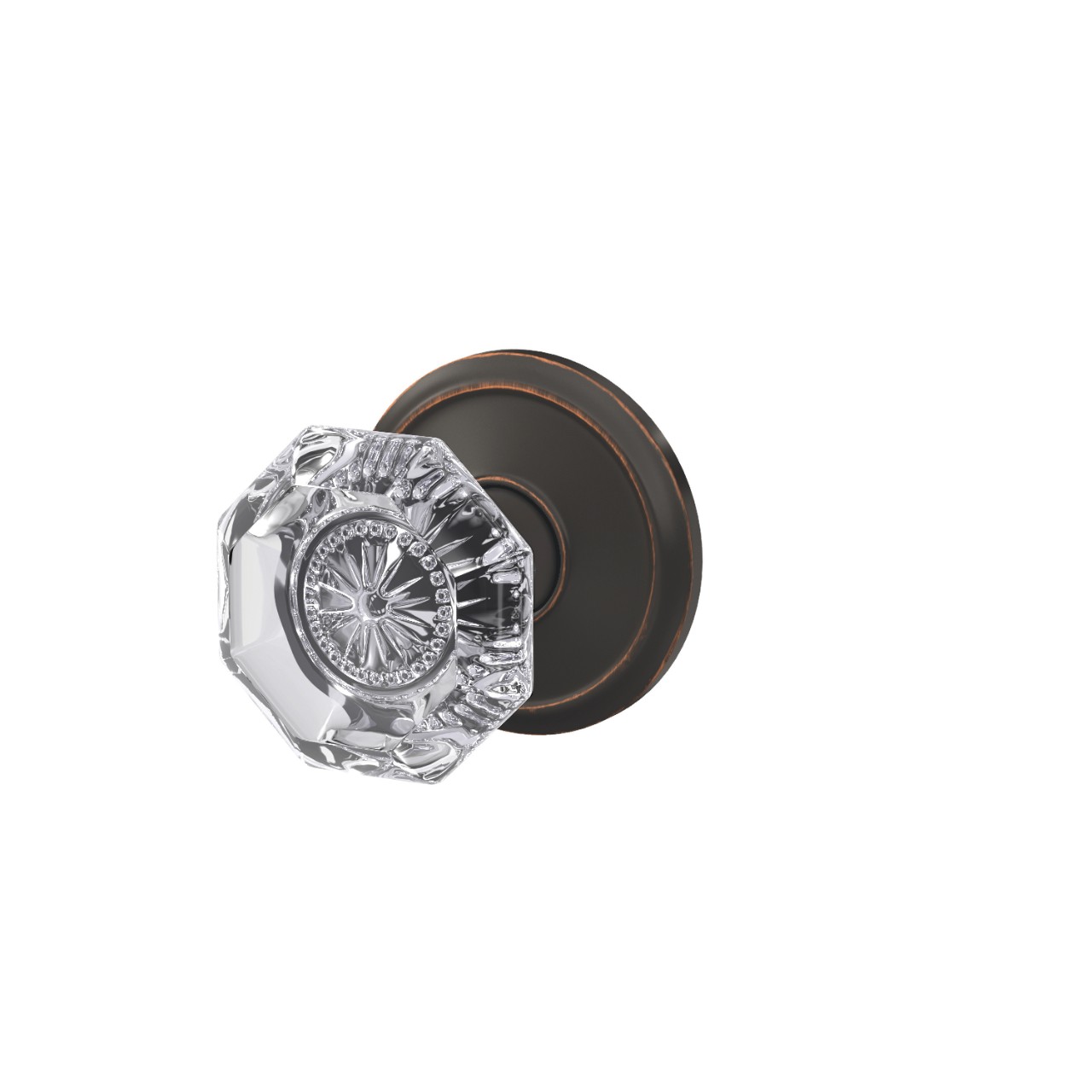Custom Alexandria Glass Knob Combined Interior Hall-Closet and Bed-Bath Lock