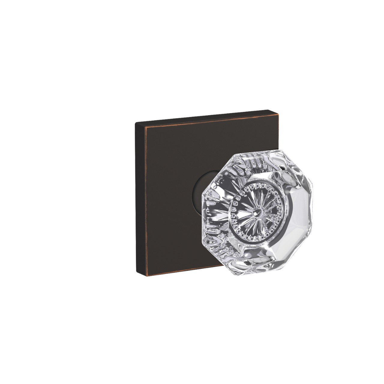 Custom Alexandria Glass Knob Combined Interior Hall-Closet and Bed-Bath Lock