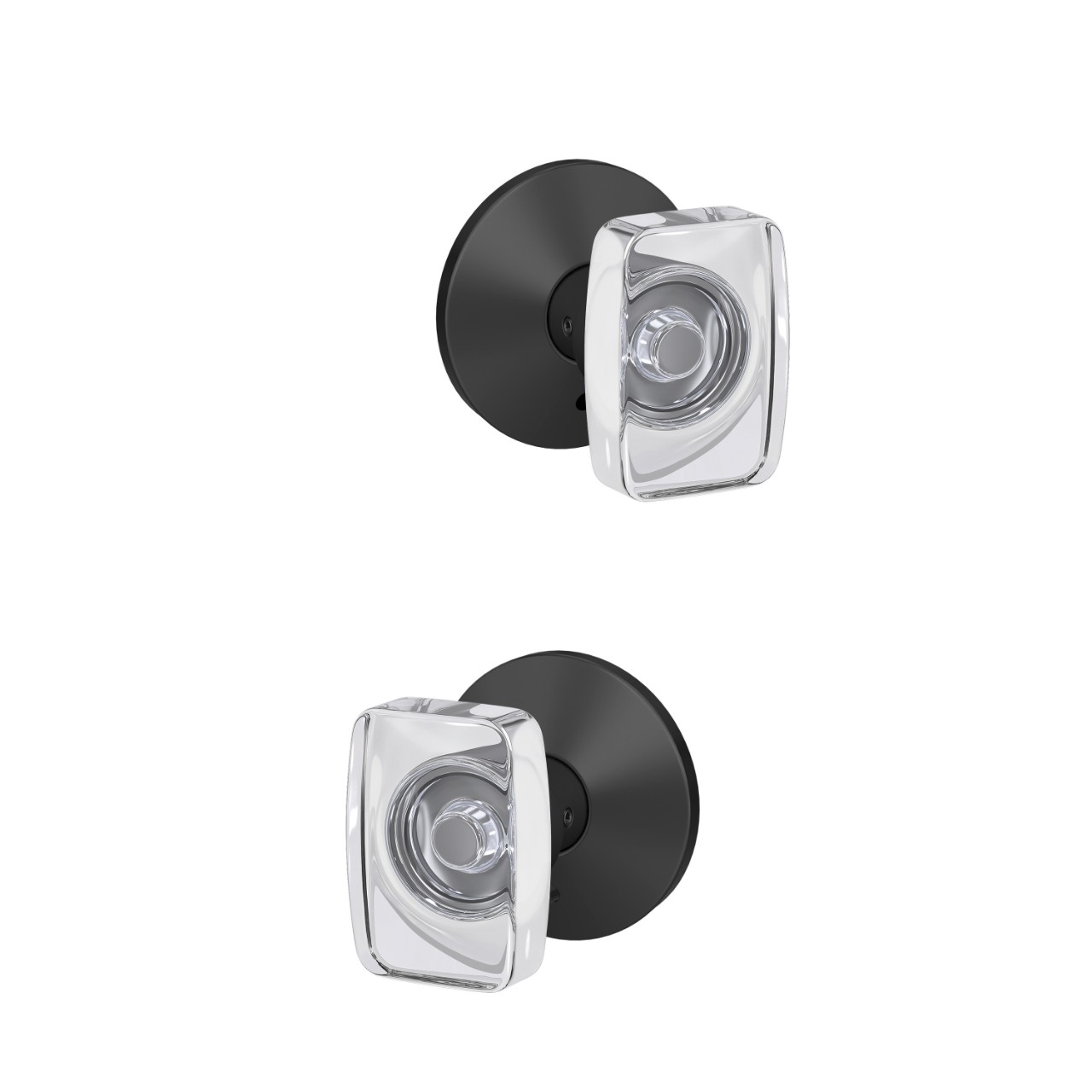 Custom Caine Hall-Closet and Bed-Bath Lock Glass Knob