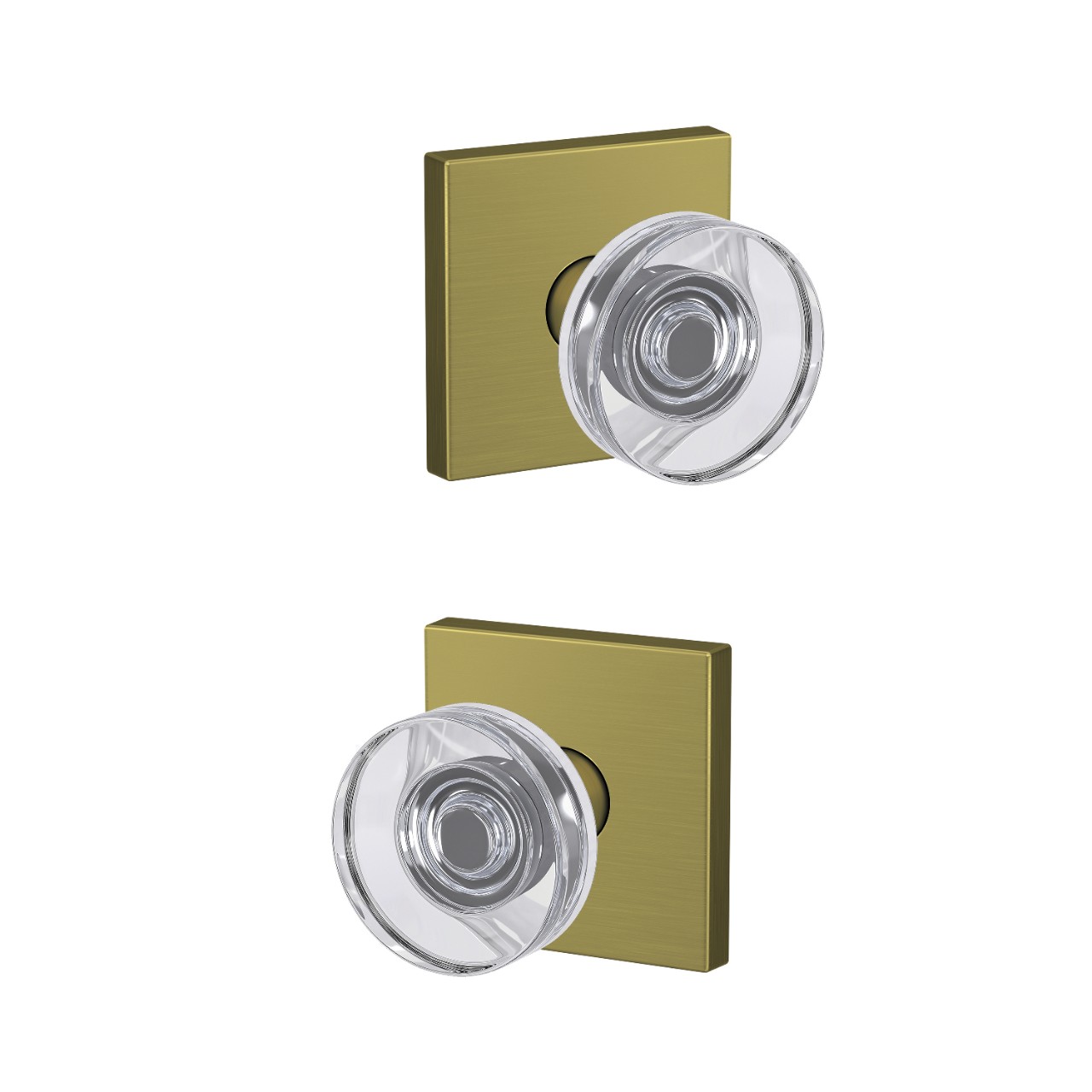 Custom Dawes Glass Knob Hall-Closet and Bed-Bath Lock