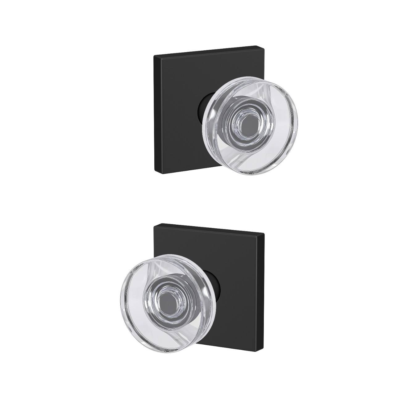 Custom Dawes Glass Knob Hall-Closet and Bed-Bath Lock